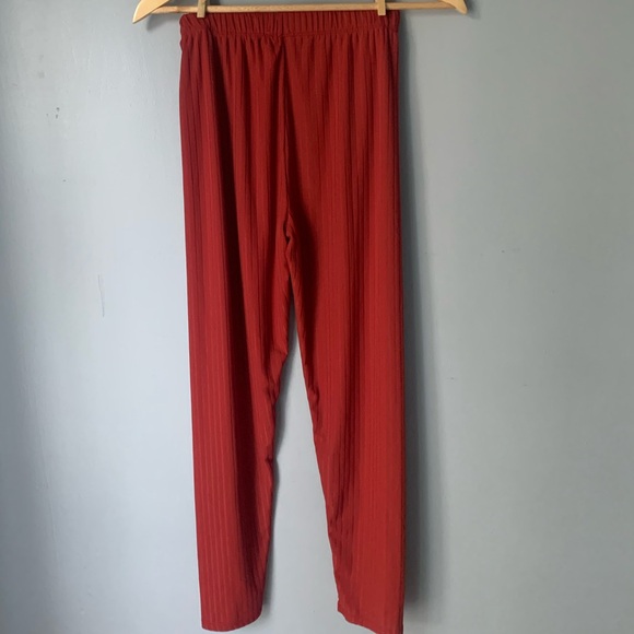 Women SET Ribbed Long Cardigan and Leggings in Rust Style BTP2978 Size Medium - Picture 10 of 10